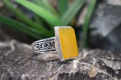 انگشتر نقره با نگین شرف شمس