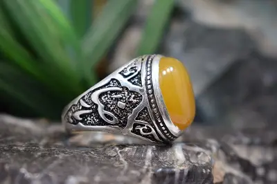 انگشتر نقره با نگین شرف شمس