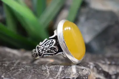 انگشتر نقره با نگین شرف شمس