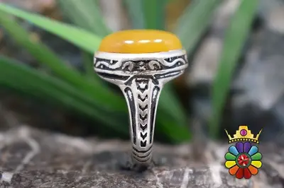 انگشتر نقره با نگین عقیق شرف شمس