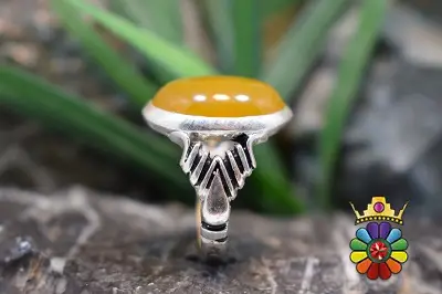 انگشتر نقره با نگین شرف شمس