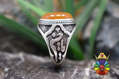 انگشتر نقره با نگین شرف شمس