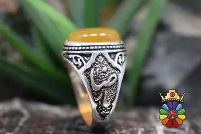 انگشتر نقره با نگین شرف شمس