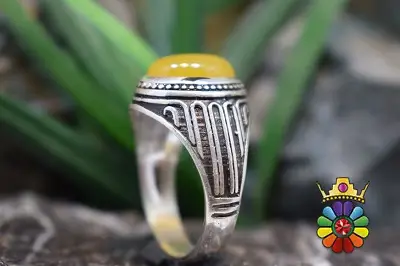 انگشتر نقره با نگین شرف شمس