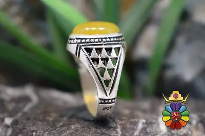 انگشتر نقره با نگین شرف شمس