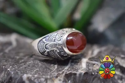 انگشتر نقره مردانه با نگین عقیق