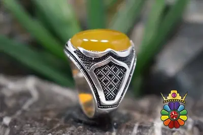 انگشتر نقره مردانه با نگین شرف شمس