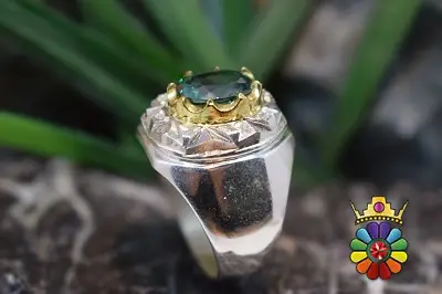 انگشتر نقره توپاز سبز