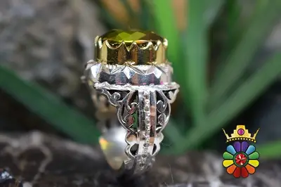 انگشتر دستاز نقره با نگین الکساندریت