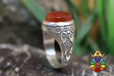 انگشتر عقیق یمن قرمز