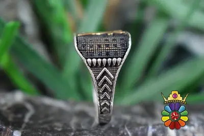 انگشتر نقره مردانه با طرح شمشیر