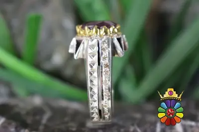 انگشتر نقره مردانه با نگین یاقوت سرخ