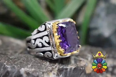 انگشتر دست ساز نقره با نگین امتیست