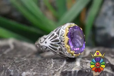 انگشتر دست ساز نقره با نگین امتیست