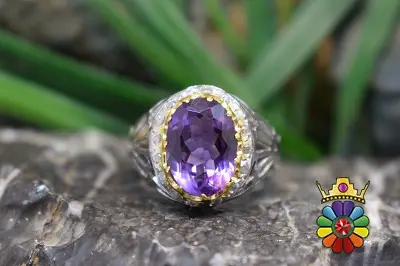 انگشتر دست ساز نقره با نگین امتیست