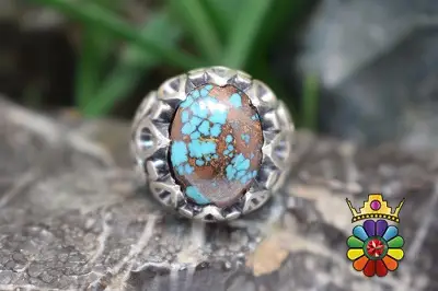 انگشتر نقره مردانه با نگین فیروزه نیشابور