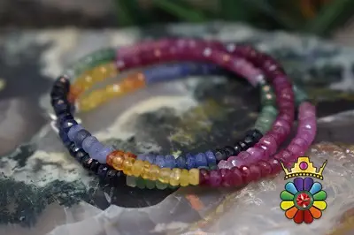 رشته سنگ یاقوت و زمرد سایز 3