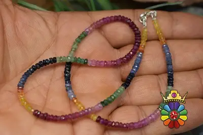 رشته سنگ یاقوت و زمرد سایز 3