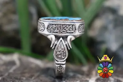 انگشتر نقره مردانه با نگین فیروزه نیشابور