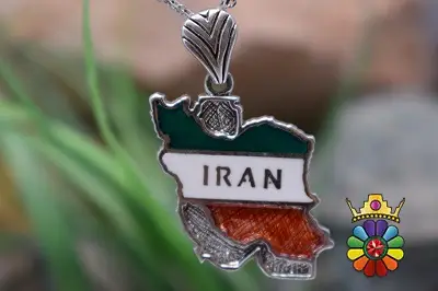 مدال گردن اویز نقره طرح نقشه ایران