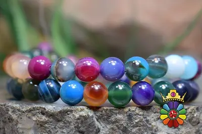 رشته عقیق رنگی سایز 8