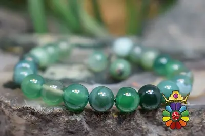 دستبند عقیق سبز سایز 8 (بافت)