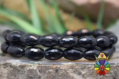 رشته عقیق سیاه تراش سایز 8  (اونیکس)